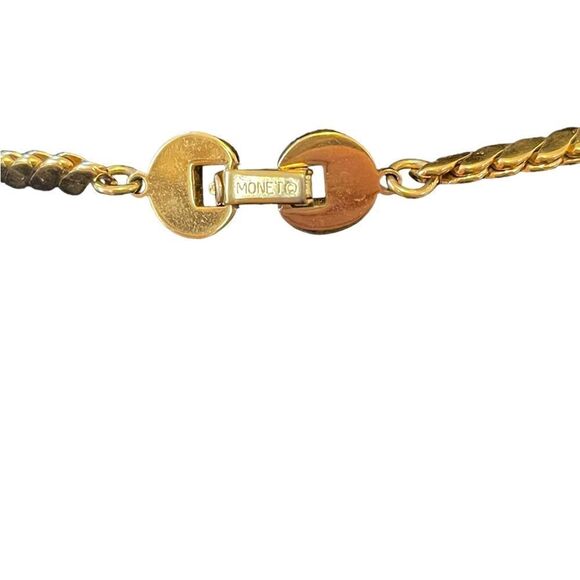 Monet 1960s Vintage Gold Slide Lariat Layering Chain Dangle Necklace - Picture 10 of 11
